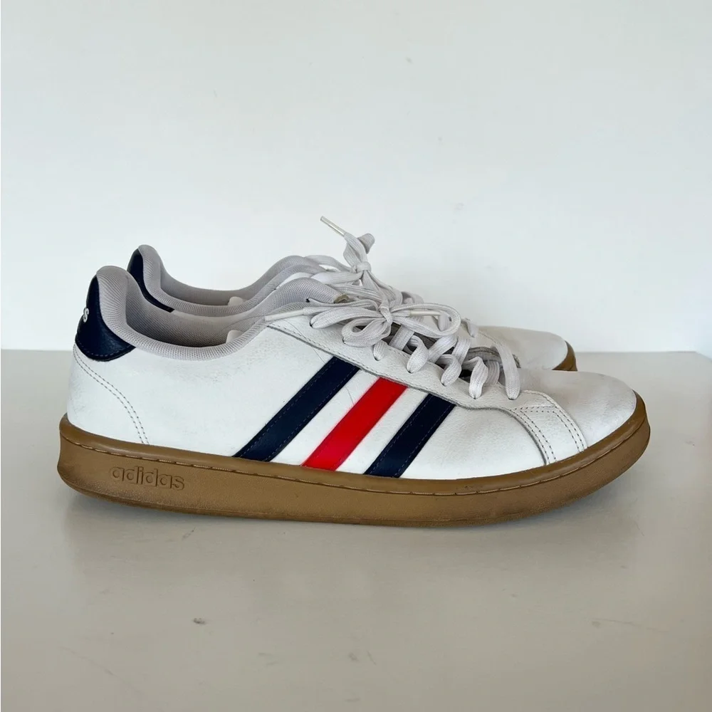 Adidas Men's Grand Court 'Active Red' White Tennis Sneakers EE7888, 12